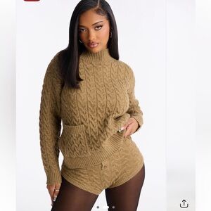 Fashion Nova Tan Knit Sweater Set